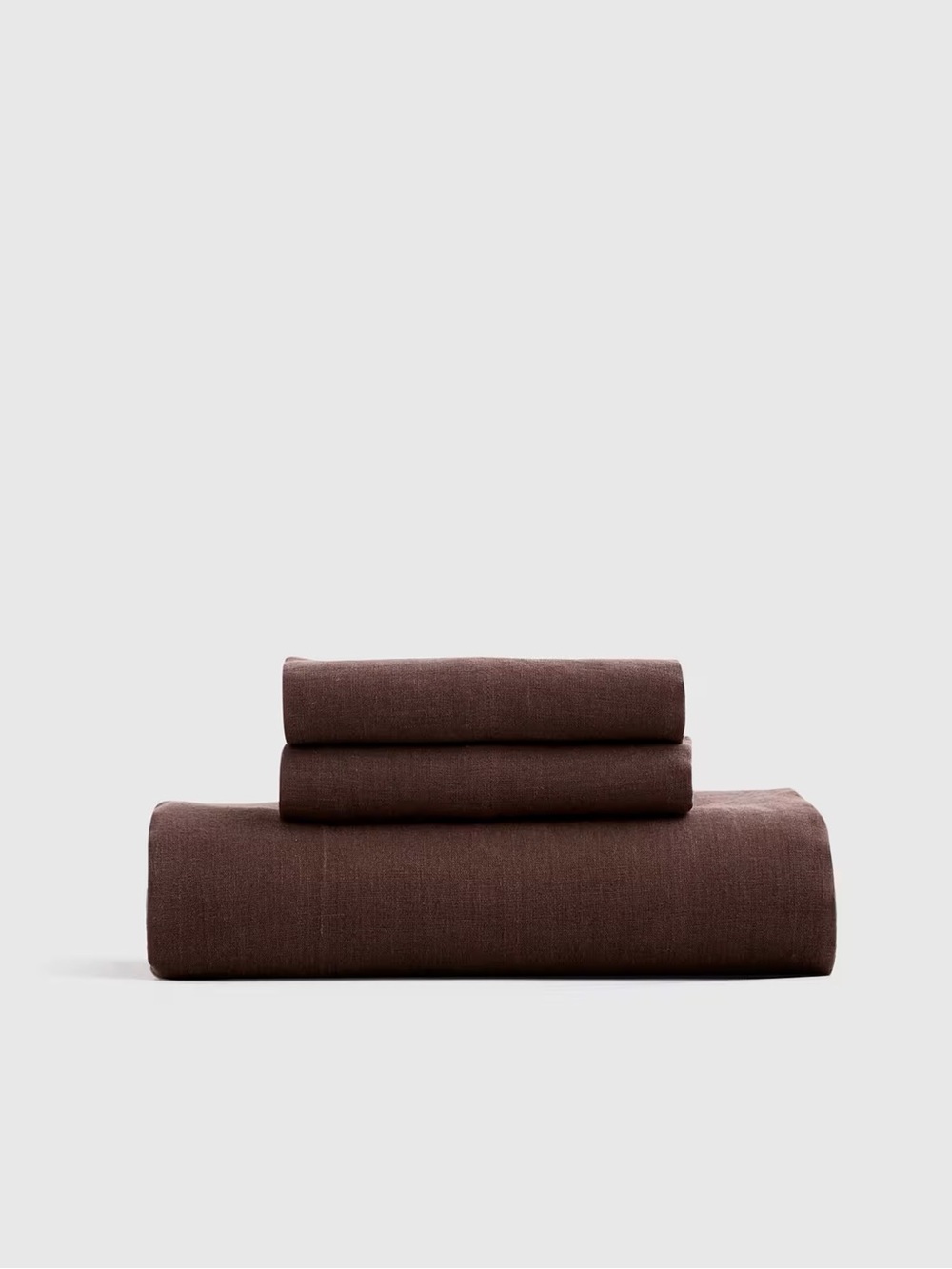 Quince European Linen King Fitted Sheet Espresso Brown With 2 Pillowcases